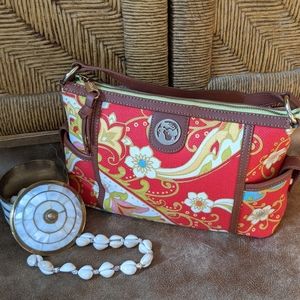 Spartina 449 Linen and Leather Shoulder Bag